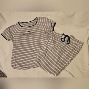 Kate Spade Womans Gray Striped Pajama Set